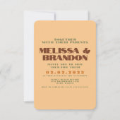 Retro 70er Pattern Wedding Einladung (Vorderseite)