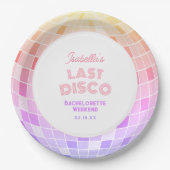 Retro 70er Pink Disco Ball Bachelorette Pappteller (Vorderseite)