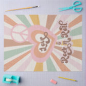 Retro 70er Pink Peace Liebe Rock'n'Roll Decoupage Seidenpapier (Basteln)