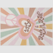 Retro 70er Pink Peace Liebe Rock'n'Roll Decoupage Seidenpapier (Vorderseite)