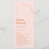 Retro 70er Pink und Orange Wedding Programm (Vorderseite)