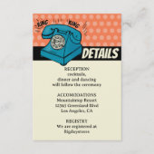 Retro 70er Pop Art Comic Book Wedding QR Code Begleitkarte (Vorderseite)