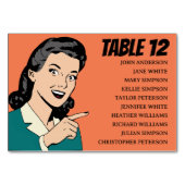 Retro 70er Pop Art Comic Buchen Spaß Hochzeit Tischnummer (Vorderseite)