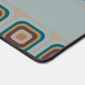 Retro 70er Quadrat Geometrisches Muster Personalis Schreibtischunterlage (Ecke)
