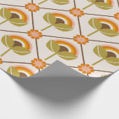 Retro 70er Rainbow Blume Wrapping Paper Geschenkpapier (Ecke)