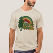 Retro 70er Rainbow, Denke ökologisch T-Shirt (Vorderseite)