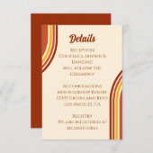 Retro 70er Rainbow Groovy Arch Wedding Details Begleitkarte (Vorne/Hinten)