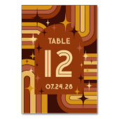 Retro-70er-Rainbow-Hochzeit Tischnummer (Vorderseite)