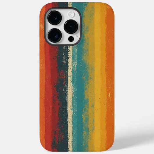 Retro 70er Rainbow Stripe Vintag iPhone Case (Rückseite)