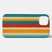 Retro 70er Rainbow Stripe Vintag iPhone Case (Rückseite (Horizontal))