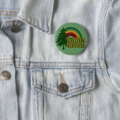 Retro 70er Regenbogen, Denke grün Button (Beispiel)