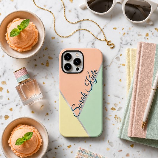 Retro 70er Rosa Muster für aquamarine Pastellfarbe Case-Mate iPhone Hülle