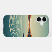 Retro-70er-See-Reflektionskunst iPhone 16 Hülle (Rückseite (Horizontal))