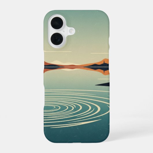 Retro-70er-See-Reflektionskunst iPhone 16 Hülle (Rückseite)