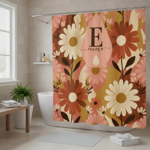 Retro 70er Sommer Blumen-Daisy Benutzername Duschvorhang