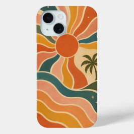 Retro 70er Sonnenuntergangs-Wellen & Palmen-Ästhet Case-Mate iPhone Hülle
