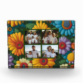 Retro 70er Stil farbenfrohe Daisis Foto-Vorlage Fotoblock (Vorderseite)