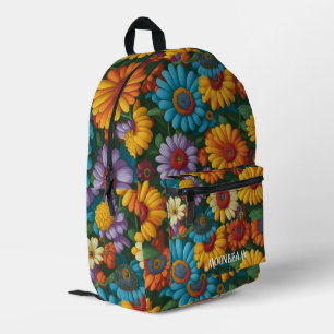 Retro 70er Stil farbenfrohe Gänse Bedruckter Rucksack