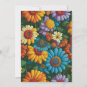 Retro 70er Stil farbenfrohe Gänse Einladung (Rückseite)