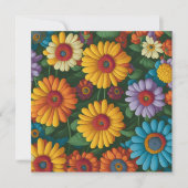 Retro 70er Stil farbenfrohe Gänse Einladung (Vorderseite)