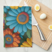 Retro 70er Stil farbenfrohe Gänse Geschirrtuch (Viertel Falte)