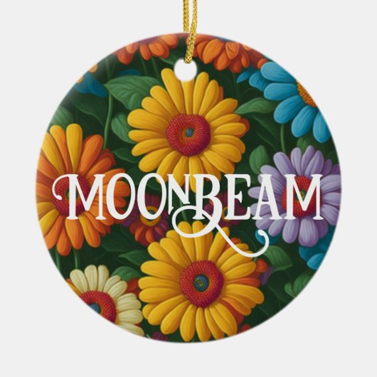 Retro 70er Stil farbenfrohe Gänse Keramik Ornament (Vorne)