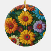 Retro 70er Stil farbenfrohe Gänse Keramik Ornament (Hinten)