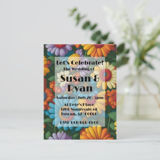 Retro 70er Stil farbenfrohe Gänse Postkarte (Stehend Vorderseite)