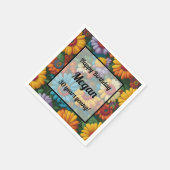 Retro 70er Stil farbenfrohe Gänse Serviette (Ecke)