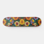 Retro 70er Stil farbenfrohe Gänse Skateboard (Horizontal)