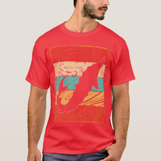 Retro 70er Störchenuntergang Vintage Silhouetteee T-Shirt