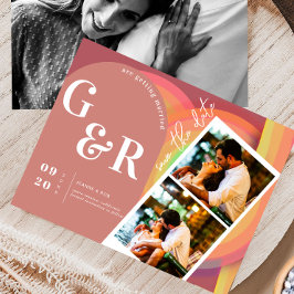 Retro 70er Streifen Arch Save The Date