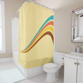 Retro 70er Streifen auf Creme Duschvorhang (Beispiel)