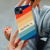 Retro 70er Streifen Groovy Farbblock Personalisier Case-Mate iPhone Hülle