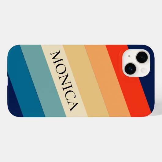Retro 70er Streifen Groovy Farbblock Personalisier Case-Mate iPhone Hülle (Rückseite (Horizontal))
