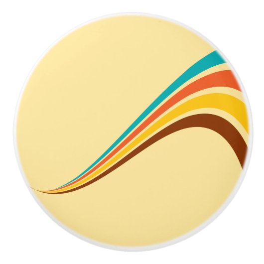 Retro 70er Streifen Keramikknauf (Vorderseite)