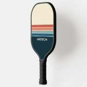 Retro 70er Streifen Personalisiert Pickleball Schläger (Links)