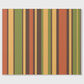 Retro 70er Stripes Brown Avocado Orange Mustard Geschenkpapier (Flach)