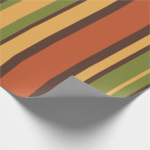 Retro 70er Stripes Brown Avocado Orange Mustard Geschenkpapier (Ecke)