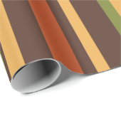 Retro 70er Stripes Brown Avocado Orange Mustard Geschenkpapier (Rolleneckpunkt)