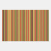 Retro 70er Stripes Brown Avocado Orange Mustard Geschenkpapier Set (Vorderseite 3)