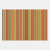 Retro 70er Stripes Brown Avocado Orange Mustard Geschenkpapier Set (Vorderseite 2)