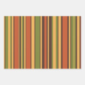 Retro 70er Stripes Brown Avocado Orange Mustard Geschenkpapier Set (Vorderseite)