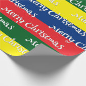 Retro 70er Stripes Frohe Weihnachten Geschenkpapier (Ecke)