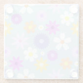 Retro 70er Style Blume Lg Muster Pastellfarben Glasuntersetzer (Rückseite)