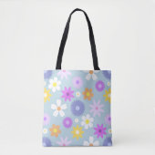 Retro 70er Style Blume Lg Musterfarben Tasche (Vorderseite)