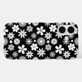 Retro 70er Style Blume Monochrome Muster Case-Mate iPhone Hülle (Rückseite (Horizontal))