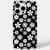Retro 70er Style Blume Monochrome Muster Case-Mate iPhone Hülle (Rückseite)