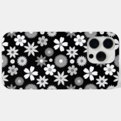 Retro 70er Style Blume Monochrome Muster Case-Mate iPhone Hülle (Rückseite (Horizontal))
