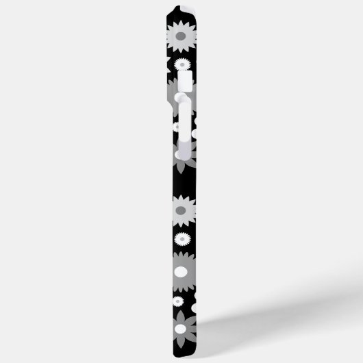 Retro 70er Style Blume Monochrome Muster Case-Mate iPhone Hülle (Rückseite / Links)
